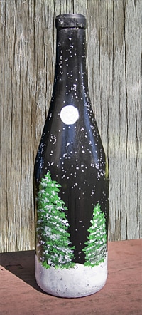 Melissa-Brinton-wine-bottle-snow-scene-at-night