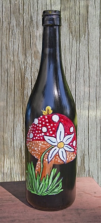 Melissa-Brinton-wine-bottle-mushroom&flower